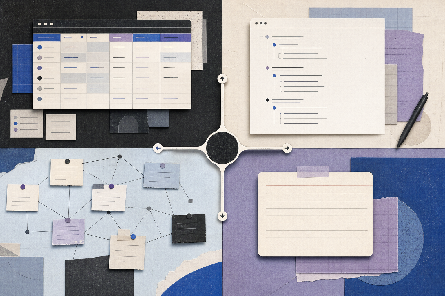 Editorial comparison of four digital note-taking workflows